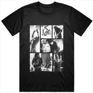 Official Korn© “Blocks” Official Band T-shirt(Unisex)(Black/White)(Double Sided)