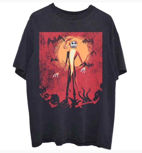 Official Tim Burton’s© The Nightmare Before Christmas (25 Years) “Jack Orange Sun” Skeleton T-Shirt - Image 2
