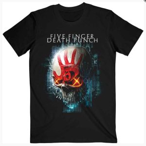 img_1777 Five Finger Death Punch© "Interface Skull" Official Band T-shirt (Unisex) (Black/Red/White)