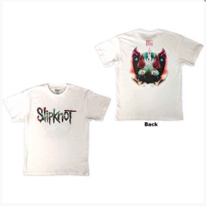 img_1779 Slipknot© “Slipknot Adderall Faceback” Band T-shirt (Unisex) (White/Red/Turquoise)