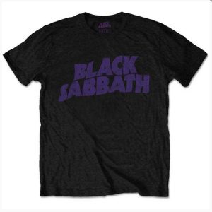 img_1791 Black Sabbath© “Wavy Logo Vintage” Official Band T-shirt (Unisex) (Black/Purple)