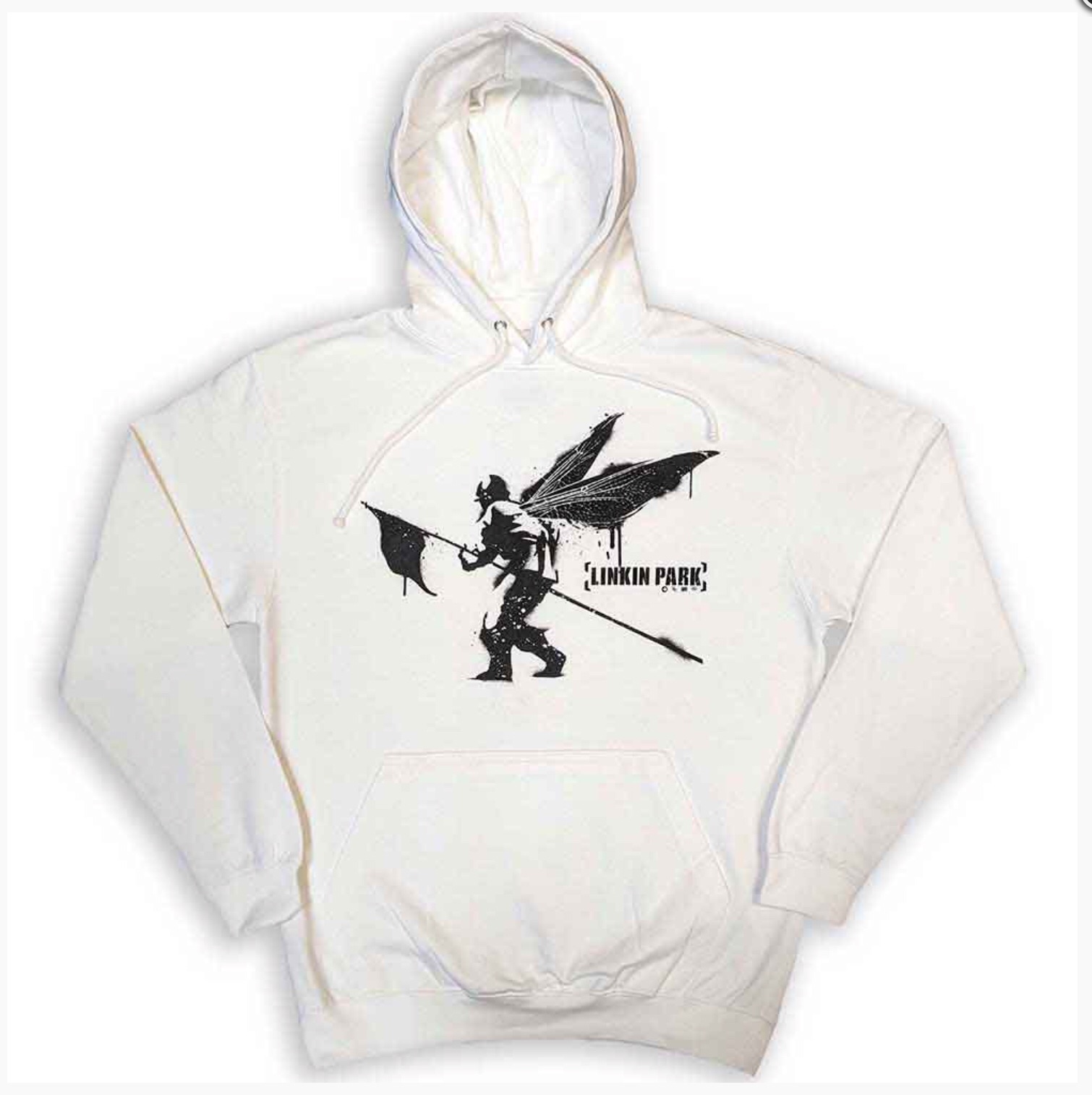 Linkin Park© "Street Soldier" Official Band Hoodie (Unisex) (White/Black)