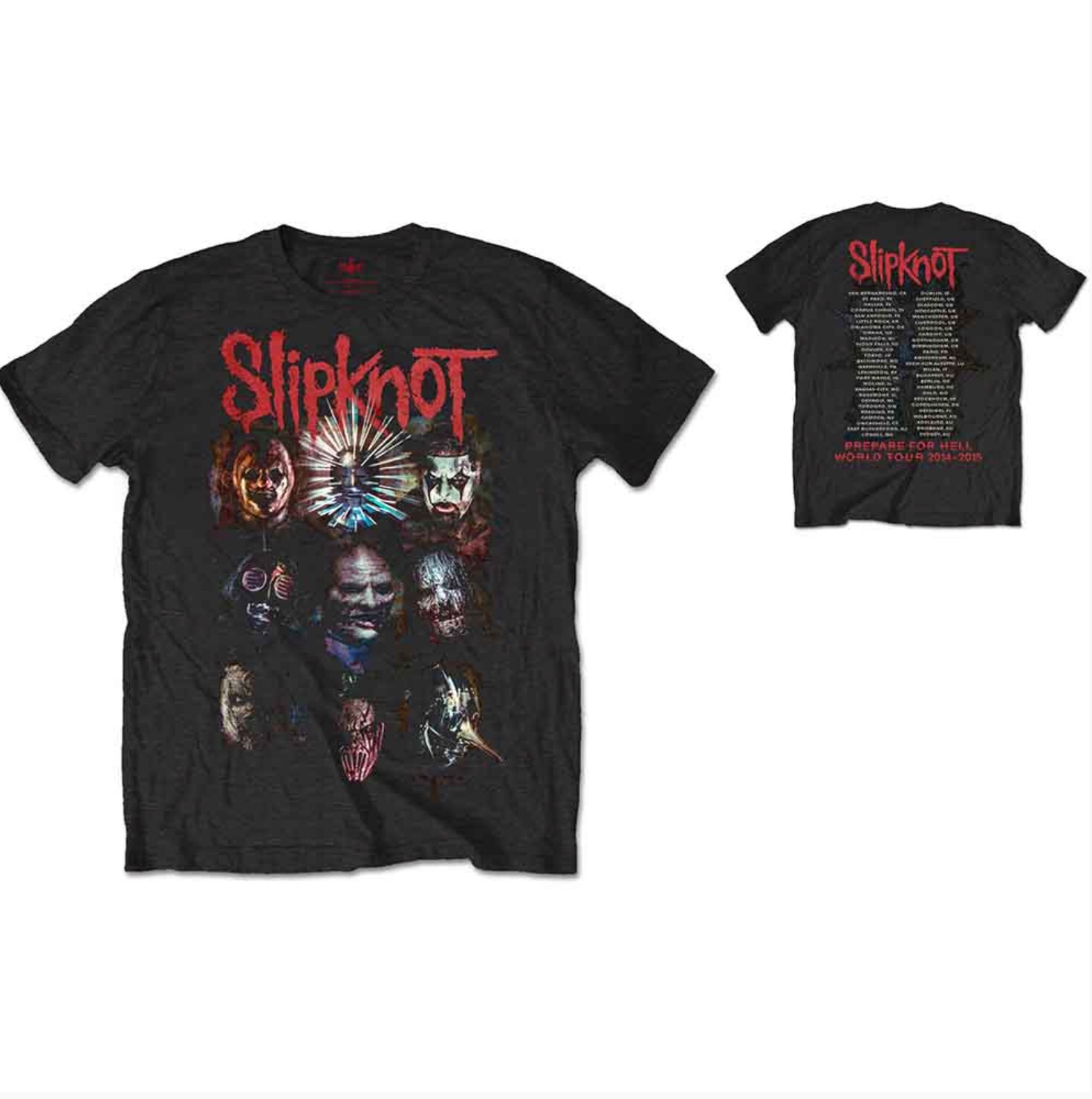 Slipknot© “Prepare For Hell” Official Band T-shirt (Double Sided) (Unisex)(Black/Red) - Image 3