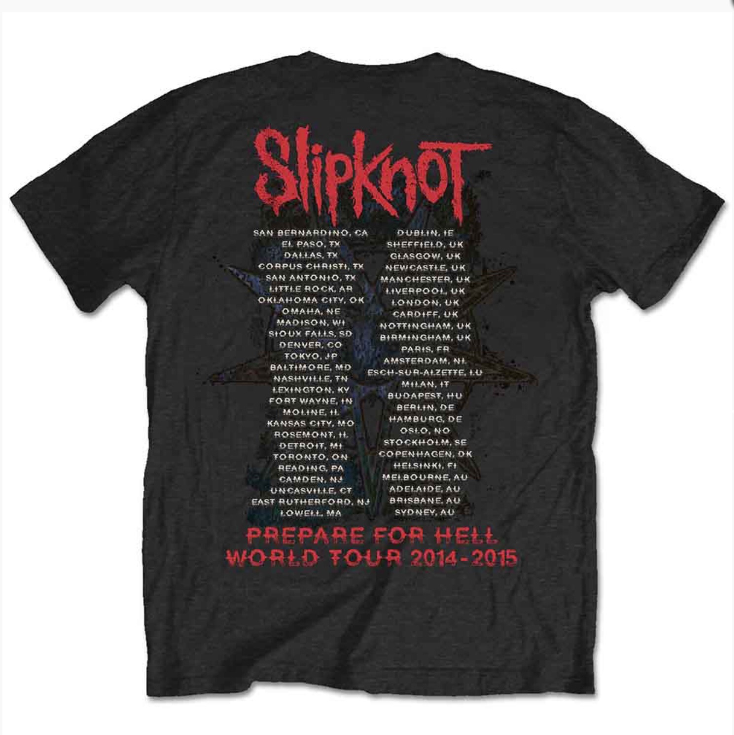Slipknot© “Prepare For Hell” Official Band T-shirt (Double Sided) (Unisex)(Black/Red) - Image 2