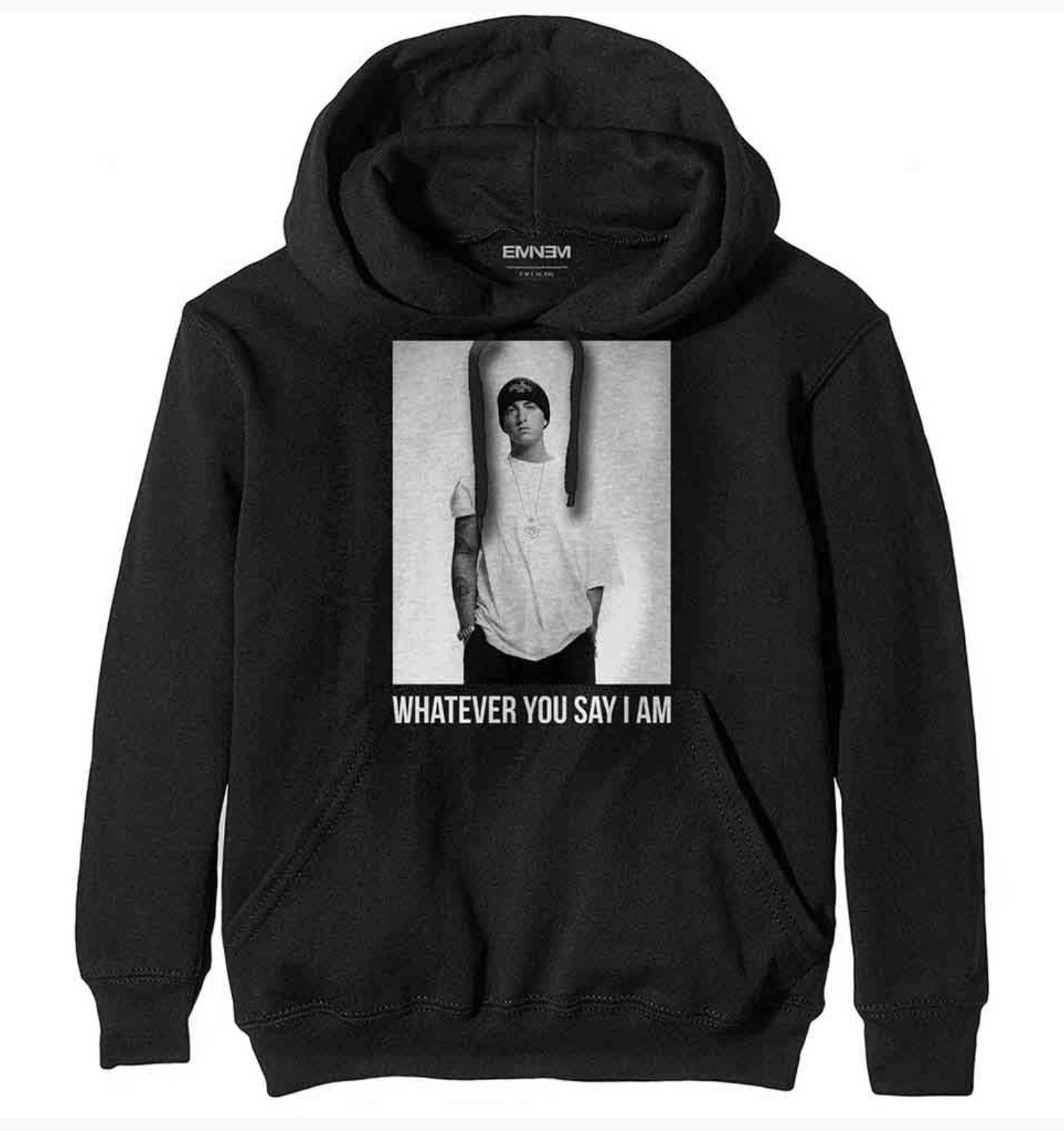 Eminem© “Whatever You Say I Am” Official Band Pull Over Hoodie (Unisex) (Black/White)