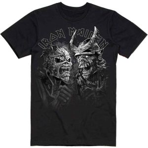 img_1893 Iron Maiden© “Senjutsu Samurai Large Greyscale Heads” Official Band T-shirt (Black/White)