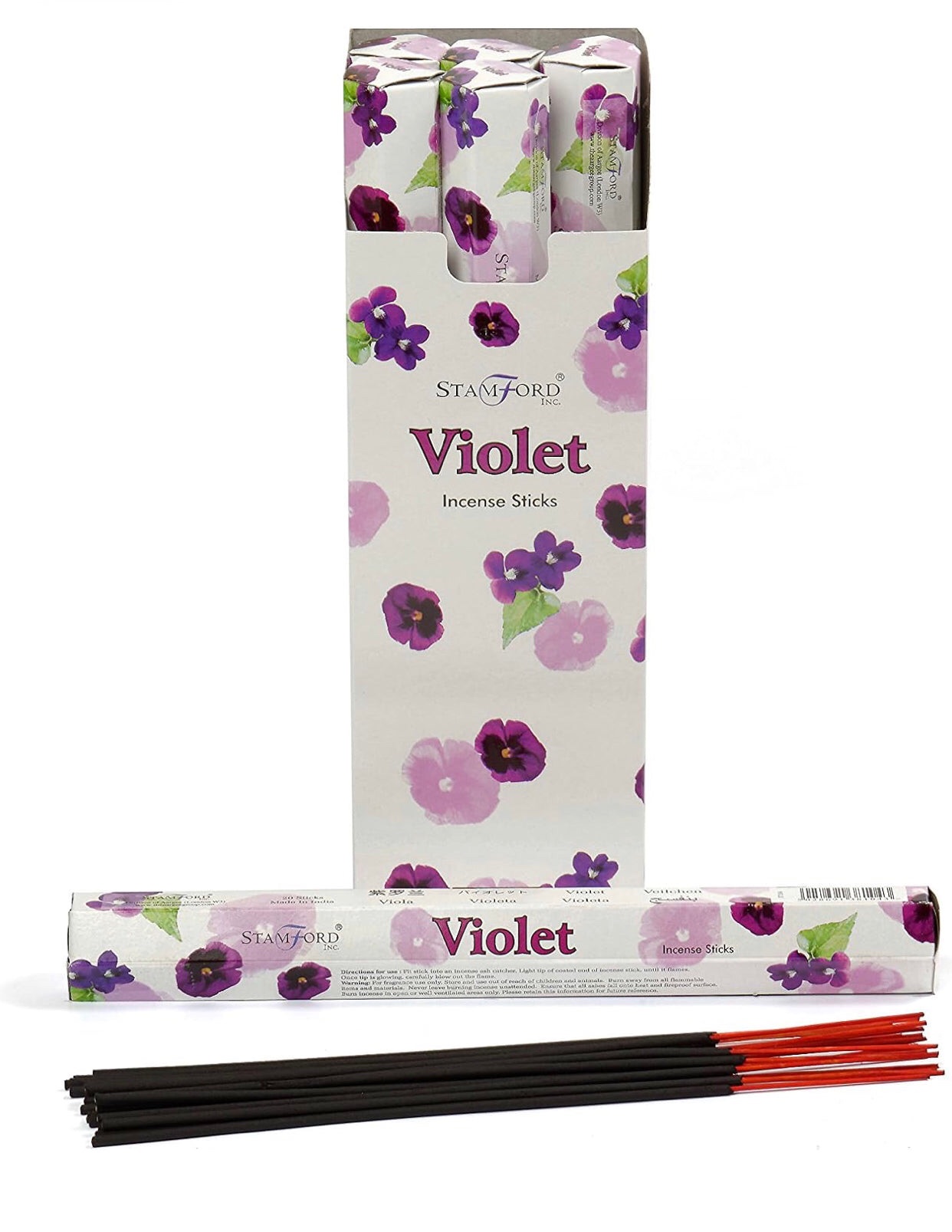 37104 Stamford Inc Violet Incense Sticks (Violet Flowers) (20 Incense Sticks) - Image 2