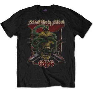 img_1901 Black Sabbath© “Snake Skull Bloody Sabbath 666” Official Band T-shirt (Unisex) (Black/White)