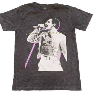 img_1929 Freddie Mercury Queen© “Glow” Official Band T-shirt (Unisex) (Black/White/Grey)