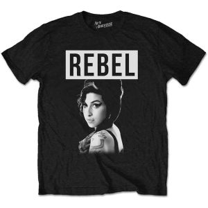 img_1930 Official Amy Winehouse© “Rebel” Official Band T-shirt (Unisex) (Black/White)