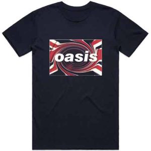 img_1931 Official Oasis© “Oasis Union Jack” Official Band T-shirt (Unisex) (Navy/Red/White)