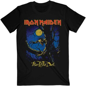 img_1936 Iron Maiden© “Fear Of The Dark Moonlight” Official Band T-shirt (Unisex) (Black/Blue/Yellow)