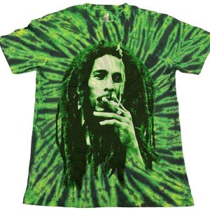 img_1937 Zion Root Wear Bob Marley© “Bob Marley Smoke” Official Band T-shirt (Unisex) (Green)
