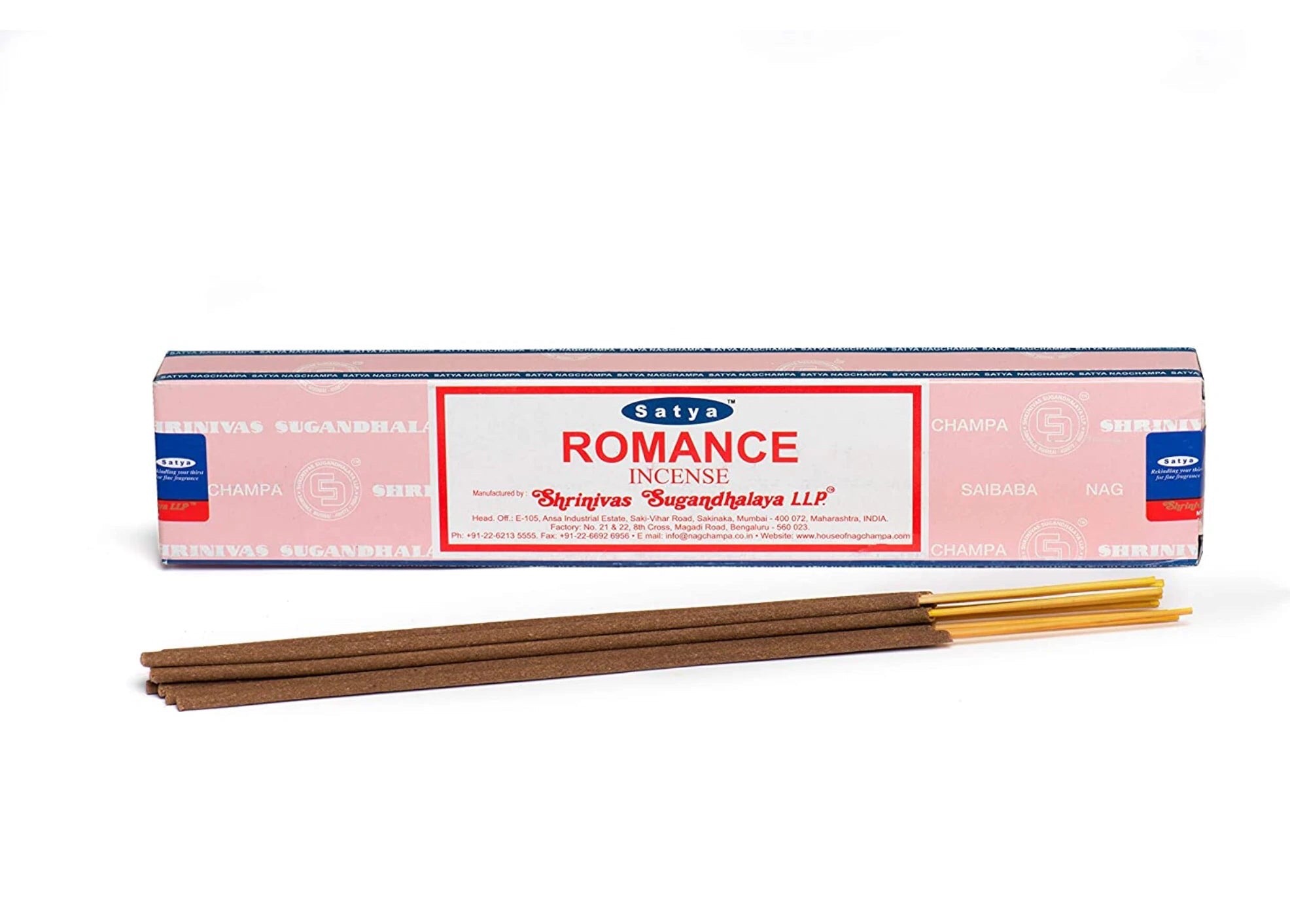 1 Packs of Romance Incense Sticks by Satya (12 Incense Sticks) (Floral/Sandalwood)