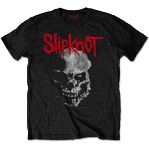 img_1958 Slipknot© “Grey Chapter Skull” Official Band T-shirt (Unisex) (Black/Grey/Red)(Double Sided)