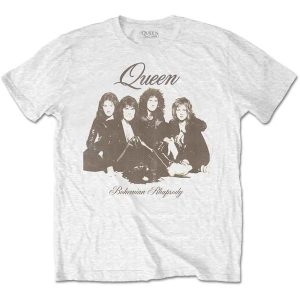 img_1973 Queen© “Bohemian Rhapsody Portrait” Official Band T-shirt (Unisex) (White/Black/Gold)