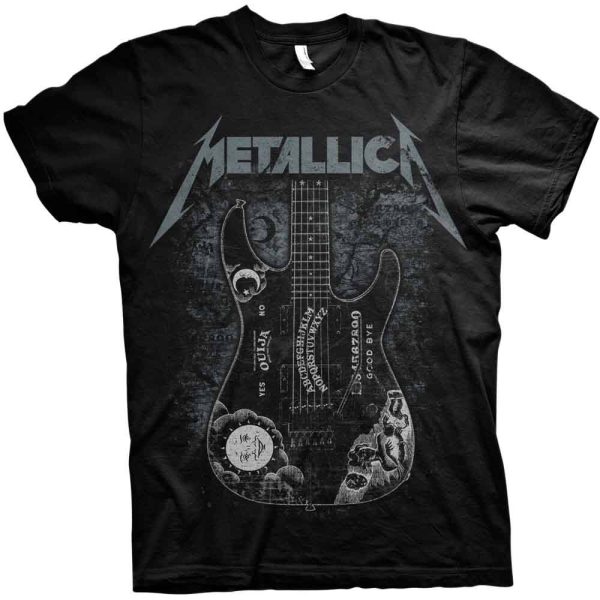 Metallica© “Metallica Hammett Ouija Guitar” Official Band T-shirt (Unisex) (Black/Grey)