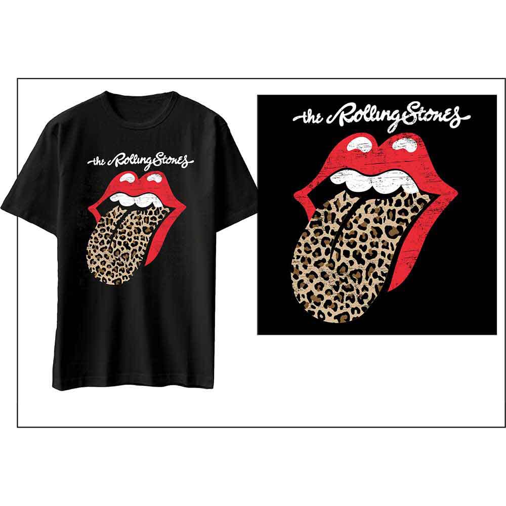The Rolling Stones© “Rolling Stones Leopard Print Tongue” Official Band T-shirt (Unisex)