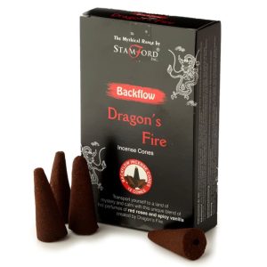 img_2020 Stamford Inc 37482 Dragons Fire BackFlow Incense Cones (12 Cones) (Red Roses And Spicy Vanilla)