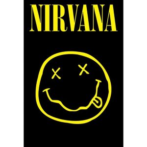 Official Nirvana© Official Poster “Nirvana Smiley” Smiley Face Nirvana Design Poster Maxi Poster (Black/Yellow) (61cm x 91.5cm)