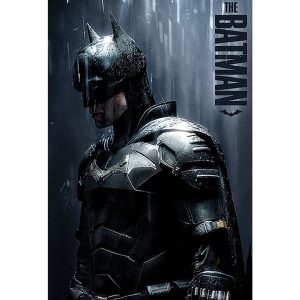 Official Batman© Official Poster “The Batman Downpour” The Batman Gotham Rain Movie Maxi Poster (Black/Grey) (61cm x 91.5cm)