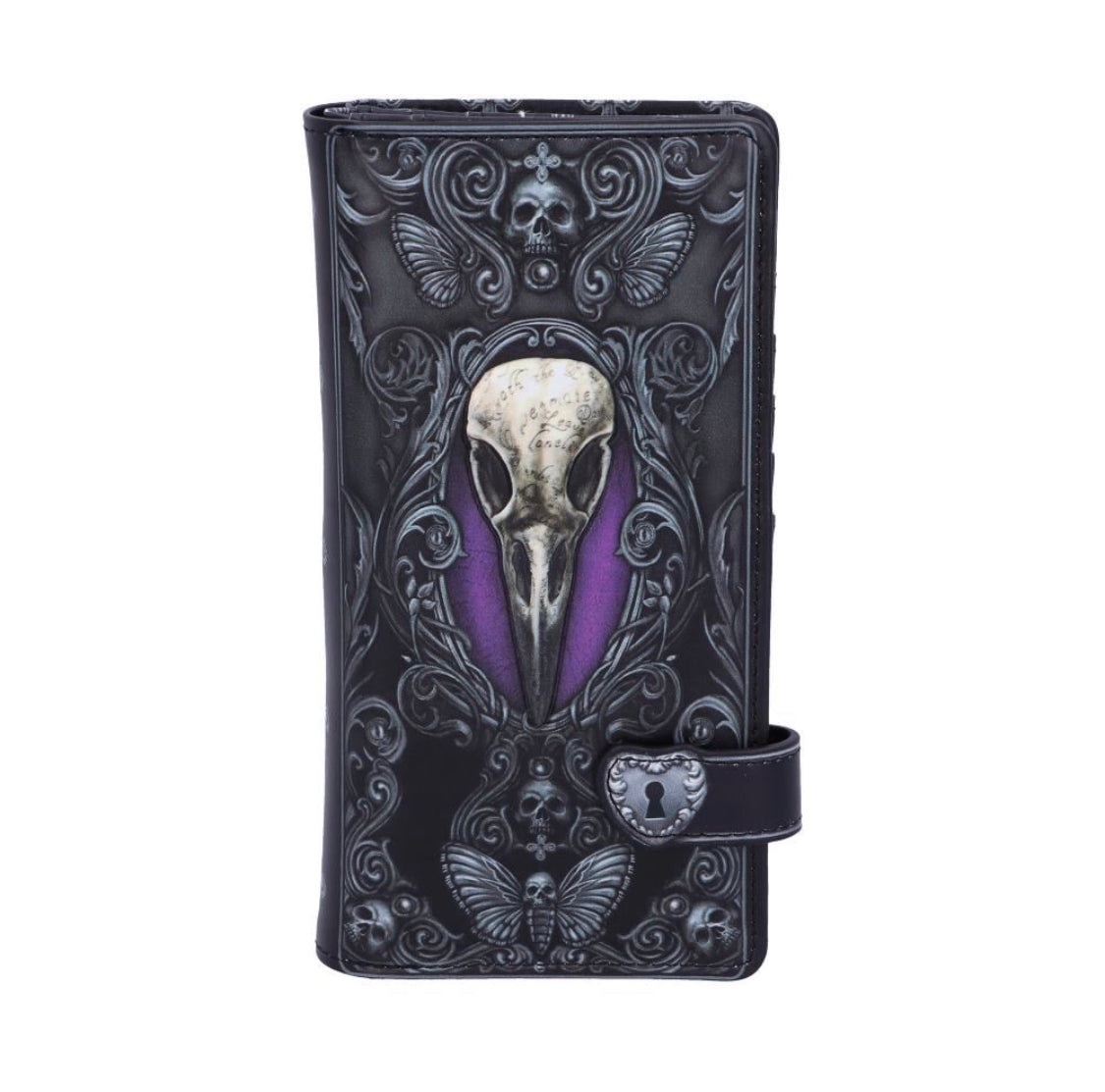 Nemesis Now© B5117R0 “Edgar Allen Poe Raven Skull Temple” Raven Skull Dark Temple Cave Purse (18cm) - Image 2