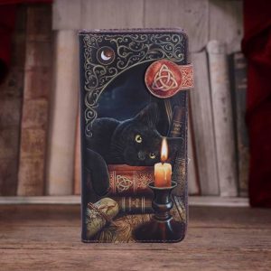 NemesisNow© Lisa Parker© B3939K8 "Witching Hour" Spell Books Black Cat Familiar Purse (18cm)