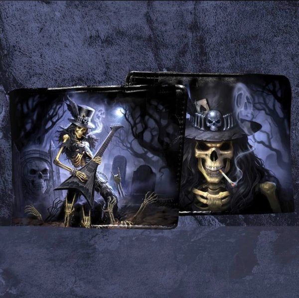 Nemesis Now© James Ryman© B3131H7 “Play Dead” Skeleton Guitarist Grim Reaper Wallet (10cm)