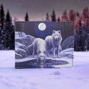 Nemesis Now© Lisa Parker© B3951K8 “Winter Warriors” Wolves Moon Lake Wallet (10cm)