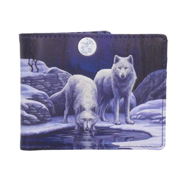 Nemesis Now© Lisa Parker© B3951K8 “Winter Warriors” Wolves Moon Lake Wallet (10cm) - Image 3