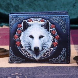 Nemesis Now© B5250S0 “Guardian Of The Fall” White Wolf Autumn Leaves Wallet (10cm)