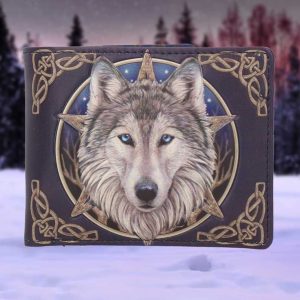 Nemesis Now© Lisa Parker© “Wild One” B3950K8 Wolf Face Midnight Eclipse Portrait Wallet (10cm)