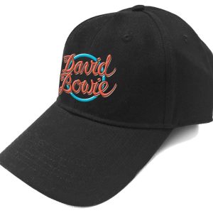 img_2432 Official David Bowie© “1978 World Tour Retro Logo” Official Band Baseball Cap (Black/Red/Blue) (Unisex) (One Size)