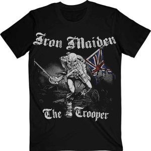 img_4094 Iron Maiden© “The Trooper Eddie On The Base Sketched” Official Band T-shirt (Unisex) (Blue/Red)