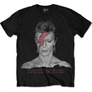 David Bowie© “Aladdin Sane” Official Band T-shirt (Unisex) (Black/Red)