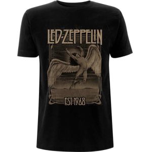 Led Zeppelin© "Faded Falling Angel 1968" Official Band T-shirt (Unisex) (Black)