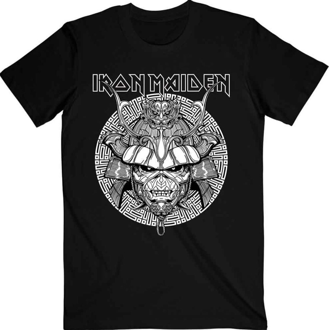 Iron Maiden© “Senjutsu Samurai Graphic” Official Band T-shirt (Unisex) (Black/White)