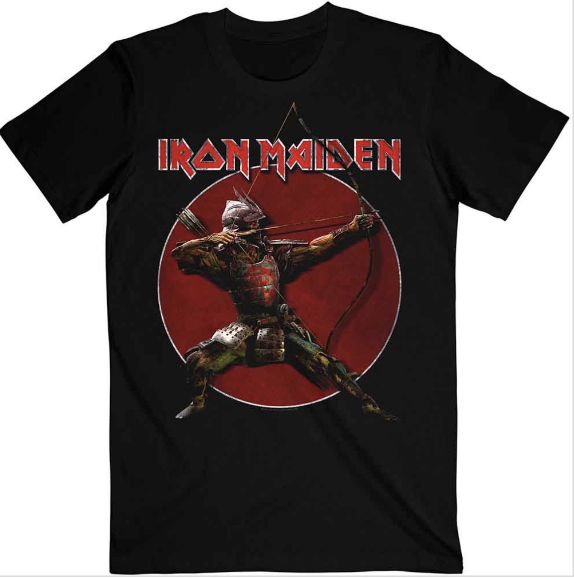 Iron Maiden© “Senjutsu Eddie Archer Red Circle” Samurai Official Band T-shirt