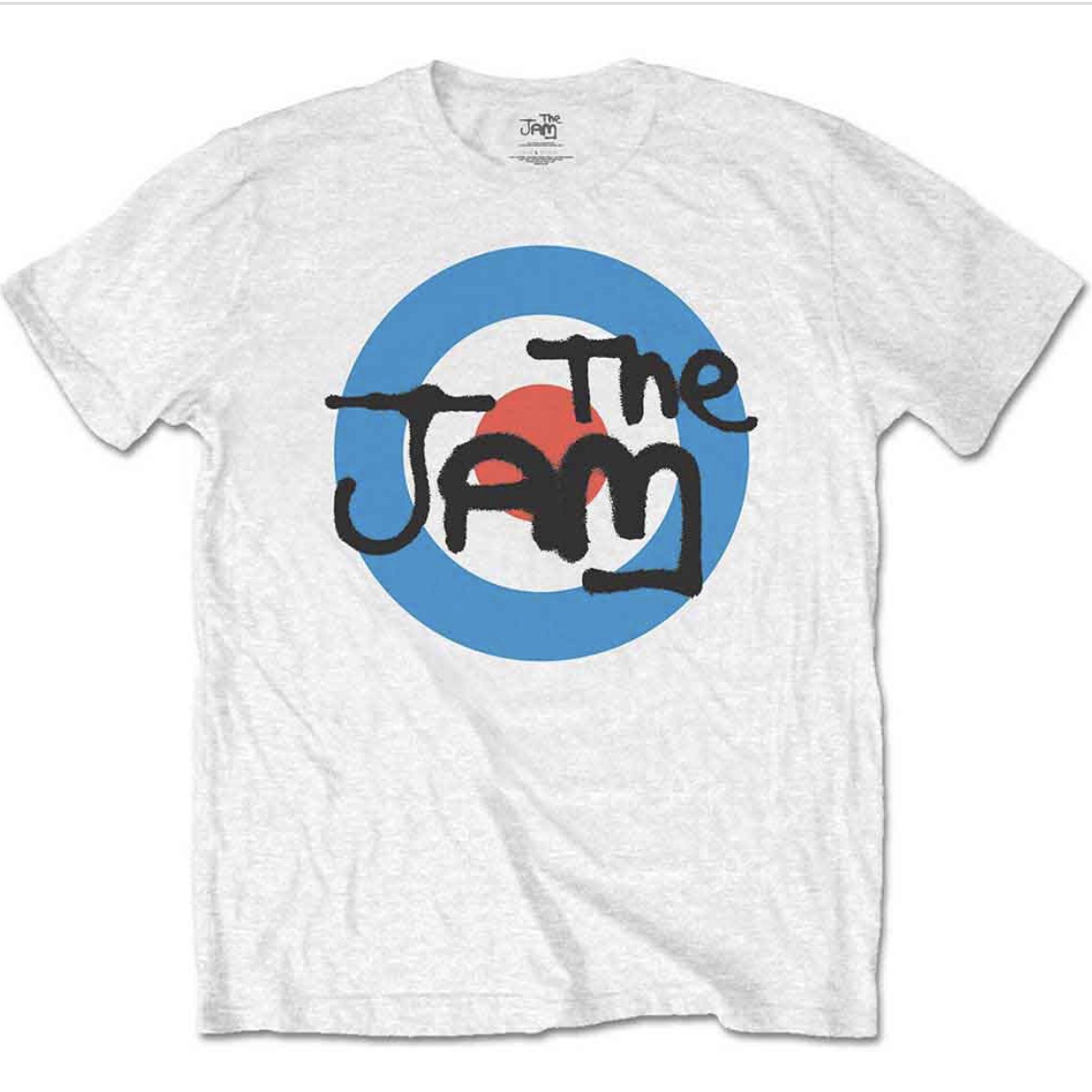 The Jam© “Spray Target Logo” Official Band T-shirt (Unisex) (Black/Blue/Red/White)
