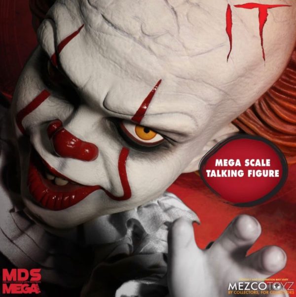 IT© MezcoToys© Talking PennyWise Clown Collectors Horror Doll (15 Inches) (White/Red/Brown) - Image 2