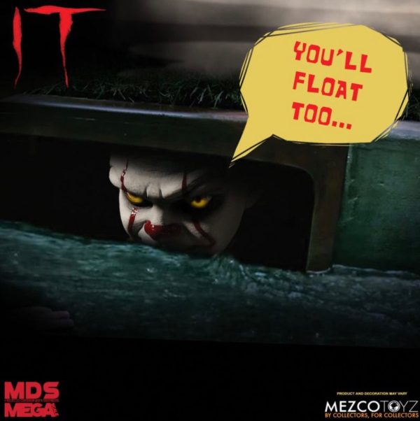 IT© MezcoToys© Talking PennyWise Clown Collectors Horror Doll (15 Inches) (White/Red/Brown) - Image 5