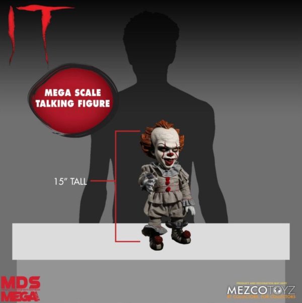 IT© MezcoToys© Talking PennyWise Clown Collectors Horror Doll (15 Inches) (White/Red/Brown) - Image 6
