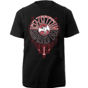 Led Zeppelin© "Deco Circle Established 1968" Official Band T-shirt (Black/White/Red)