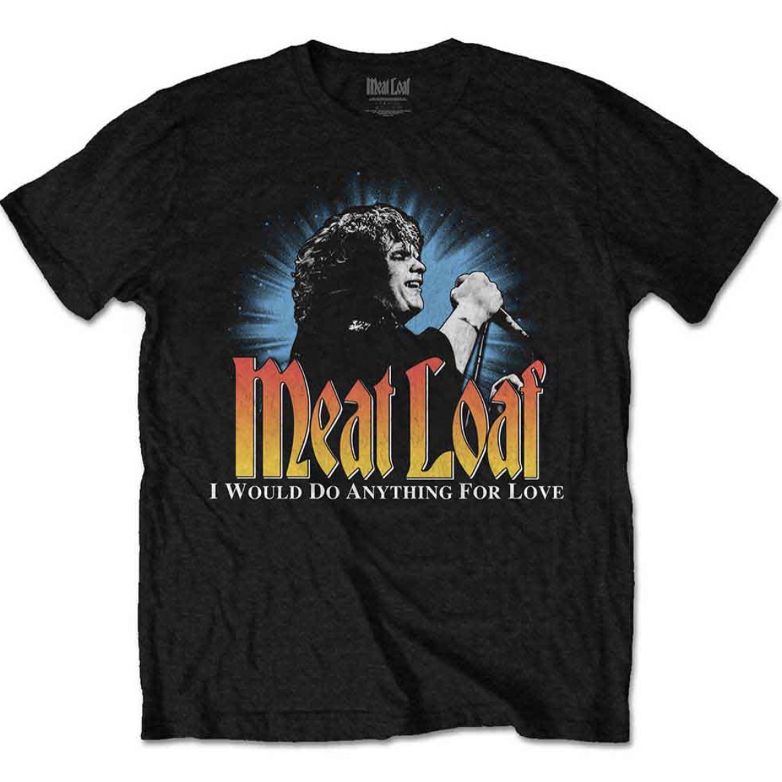 Meat Loaf© “I Would Do Anything For Love LIVE” Official Band T-shirt (Unisex) (Black/Blue/White)