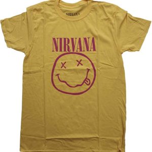 img_4546 Nirvana© “Nirvana Inverse Happy Face Smiley” Official Band T-shirt (Unisex) (Yellow/Pink)