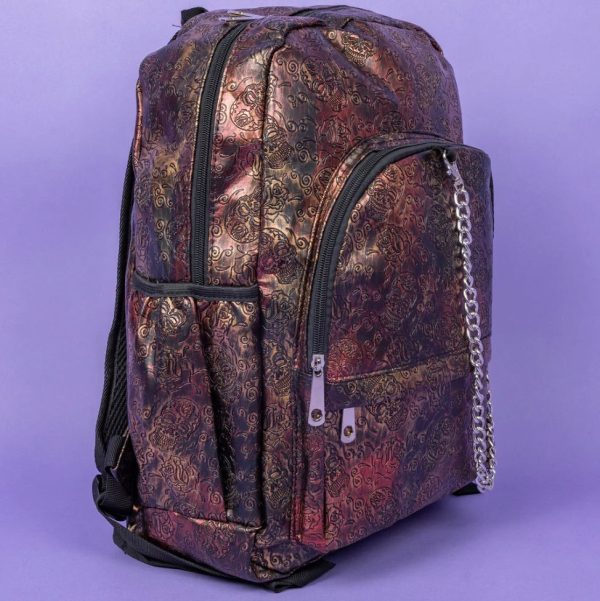 Gothic Style Rustic Skulls & Roses Backpack (Brown/Rustic/Pattern) (42cm) - Image 2