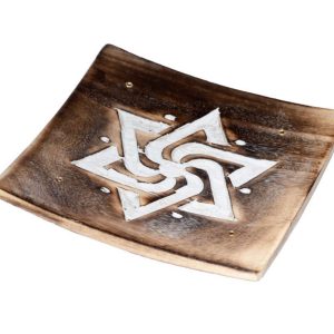 img_4778 Mango Wood Square Carved Geometric Ashcatcher Incense Sticks Burner