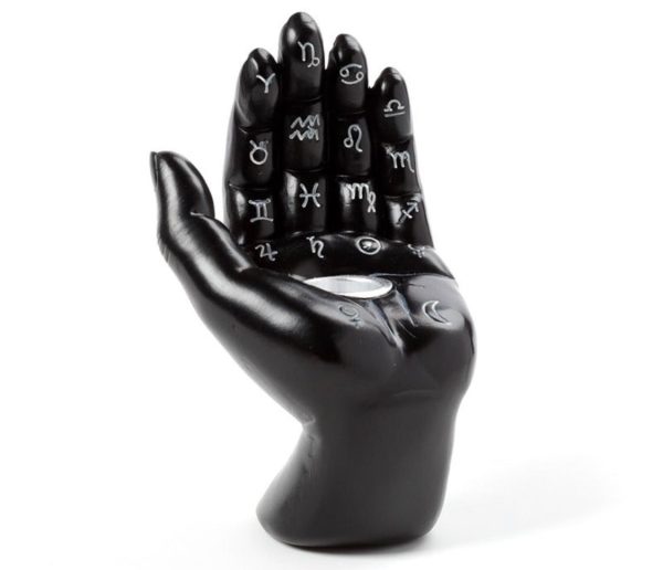 Mantric Hand/Tarot Hand Palm Incense Cone Burner (11.5cm) (Black/White)