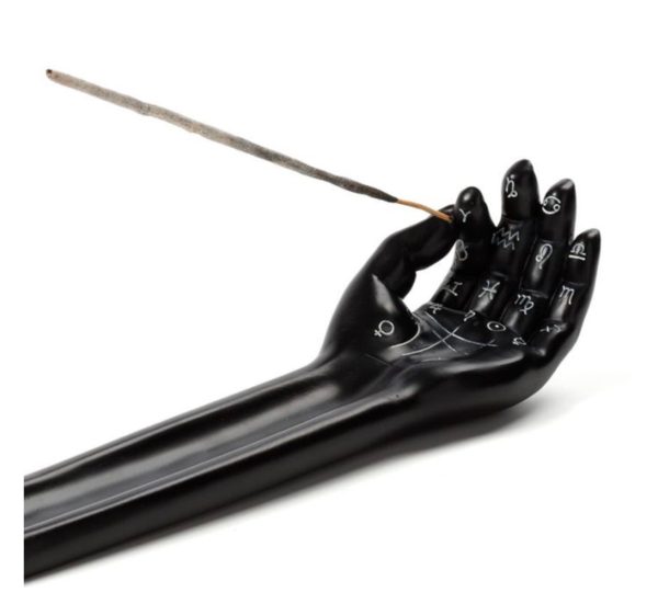 Mantric Hand/Tarot Hand Palm Ashcatcher Incense Stick Burner (Black) - Image 4