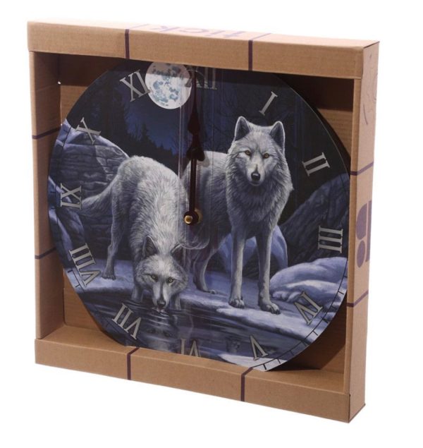 CKP109 Lisa Parker© Warriors of Winter Wolf Picture Clock (30cm) (Blue/White) - Image 3